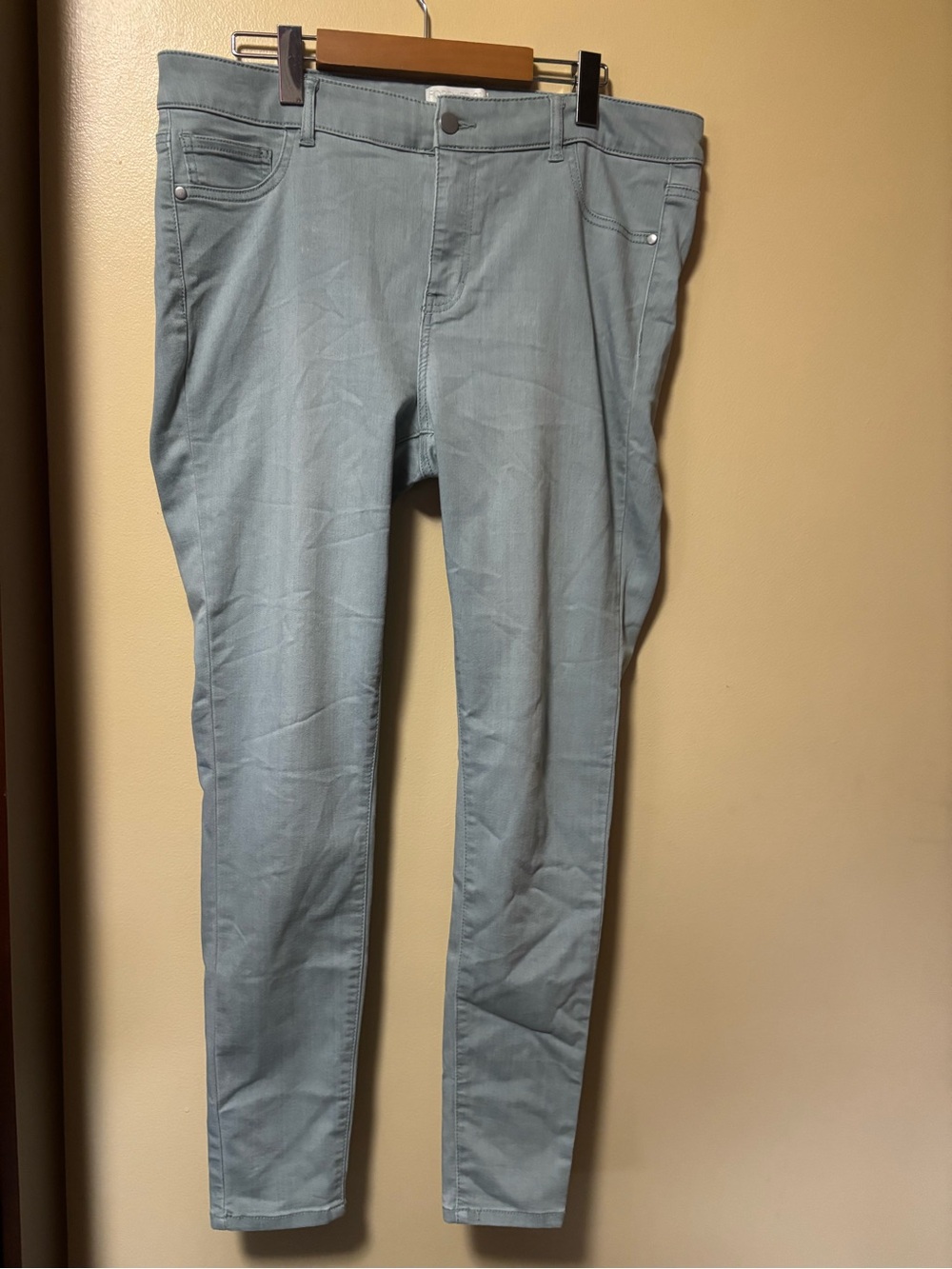 Women’s Slim Stretch Pants in Light Mint Green